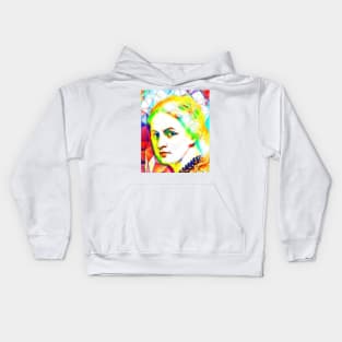 Anne Bronte Colourful Portrait | Anne Bronte Artwork 12 Kids Hoodie